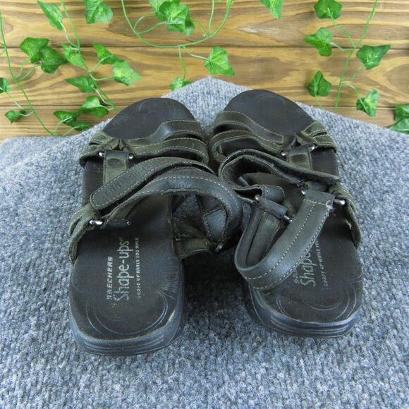 Skechers Women's Rare Shape-Ups‎ Strappy Black Leather Size 6.5M Used 2025 - Picture 4 of 6
